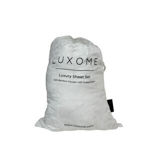 Luxome Luxury Sheet Set White 100% Bamboo 400TC Split King Cooling Bedding